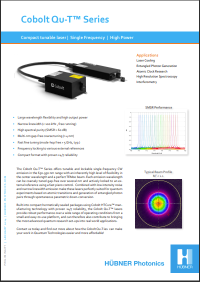 Cobolt Qu-T Tunable lasers datasheet